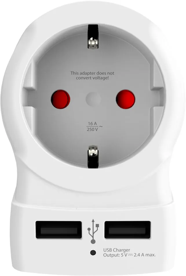 SKROSS Europe to USA country adapter with two USB ports