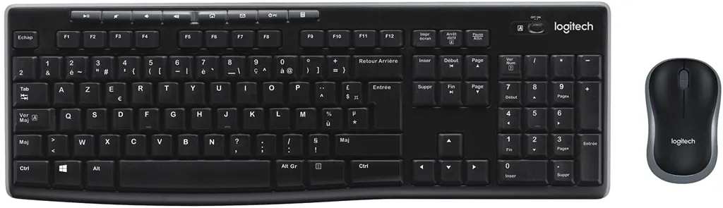 LOGITECH Clavier + Souris - Sans Fil - MK270 - AZERTY (BE) - Noir