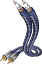 IN-AKUSTIK Audiokabel [2x Cinch-RCA mâle - 2x Cinch-RCA mâle] 1.50 m Blau, Silber contacts dorés