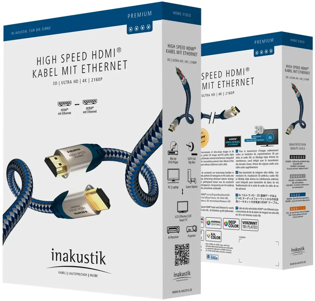 IN-AKUSTIK High Speed HDMI-Kabel – 3 m – Blau