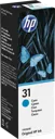 HP Bouteille d'encre cyan authentique HP 31 - 1VU26AE